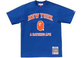 BAPE x Mitchell & Ness NBA New York Knicks Tee Blue