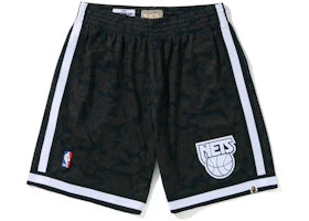 BAPE x Mitchell & Ness New Jersey Nets Shorts Black