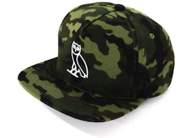 BAPE x OVO Woodland Camo Snapback Cap Green