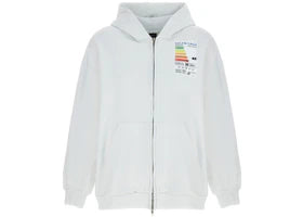 Balenciaga Energy Patched Jersey Oversized Hoodie White