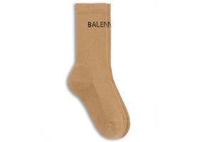 Balenciaga Logo Socks Beige