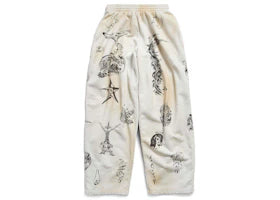 Balenciaga Men's Tat Baggy Sweatpants Beige/Brown