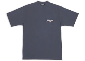 Balenciaga Political Campaign Large Fit T-Shirt Dark Grey/White