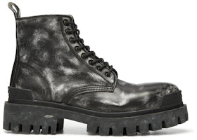 Balenciaga Strike Ankle Boots Black Leather