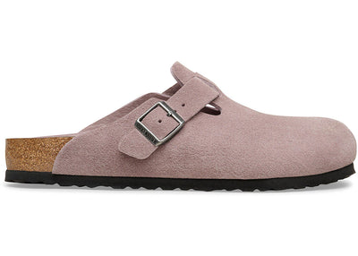 Birkenstock Boston Soft Footbed Suede Leather Faded Purple