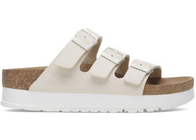 Birkenstock Florida Vegan Flex Platform Birko-Flor Eggshell (Women's)