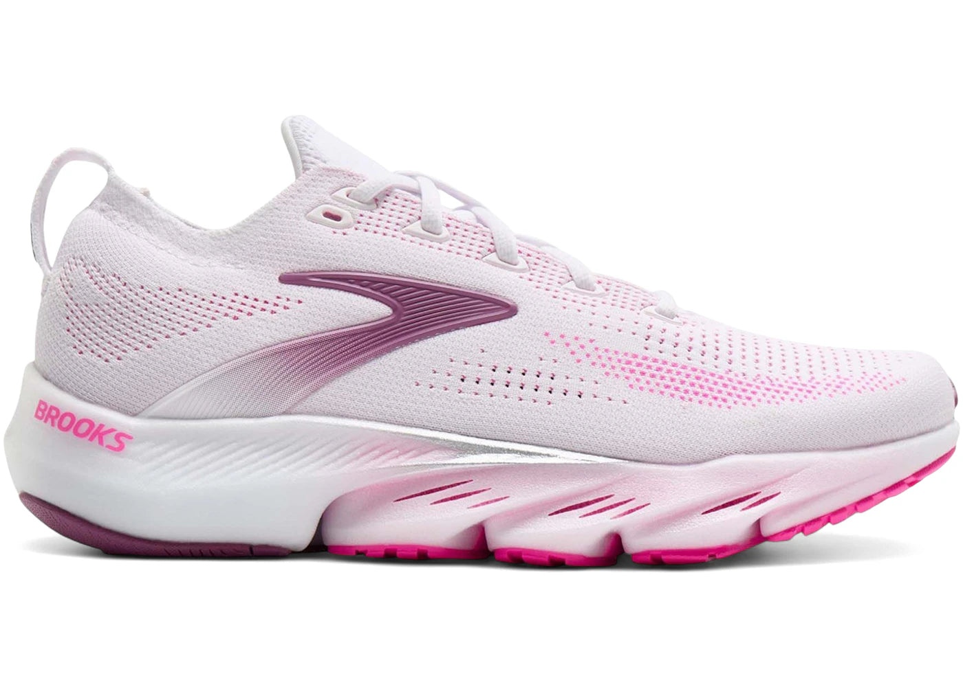 Brooks Glycerin Flex White Cyber Pink Argyle (Women's)