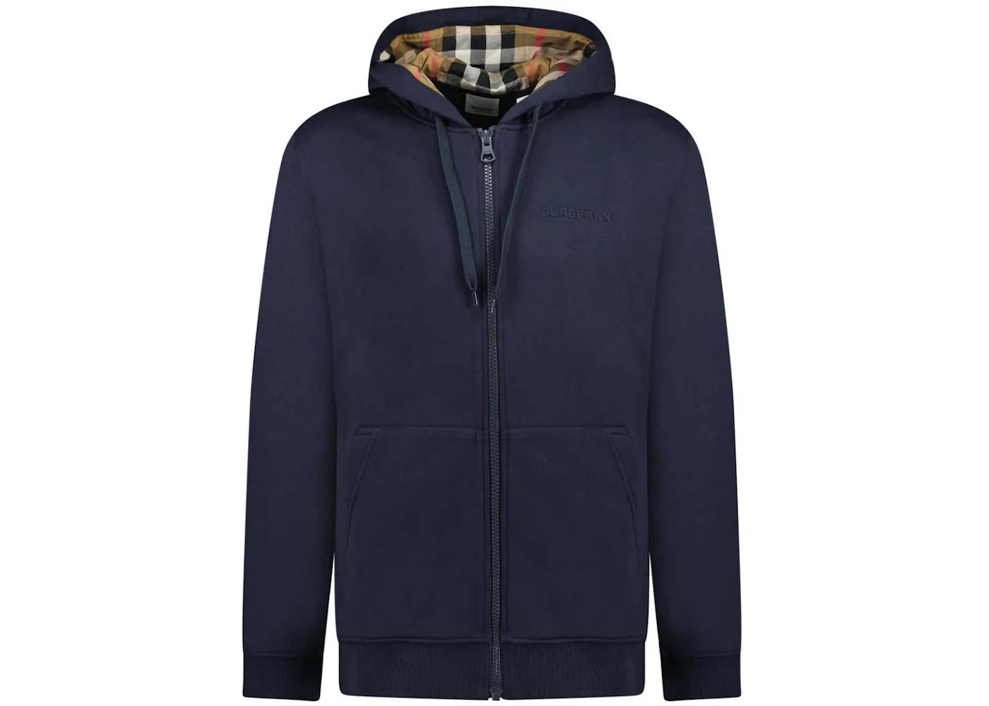 Burberry Hove Check Embroidery Logo Zip Hoodie Navy sneakers - authentic Burberry shoes