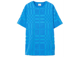 Burberry Willesden Towelling Check T-Shirt Blue