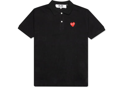 Comme des Garcons Play Red Emblem Polo Black