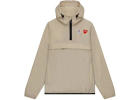 Comme des Garcons Play x K-Way Claude Half-Zip Jacket Beige