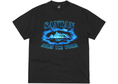 Corteiz Santan Alcatraz Tee Black/Blue Flame