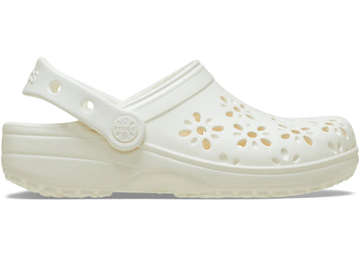 Crocs Classic Clog Floral Cut Out Chalk