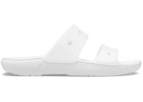 Crocs Classic Double Band Slide Sandals White