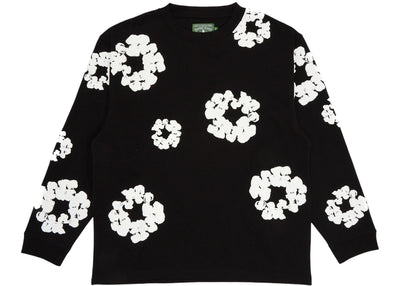 Denim Tears Long Sleeve Cotton Wreath T-shirt Black