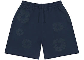 Denim Tears Mono Cotton Wreath Shorts Navy