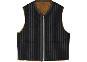 Denim Tears Reversible Pinstripe Shearling Vest Multicolor