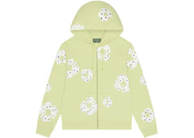 Denim Tears Rhinestone Cotton Wreath Zip Hoodie Mint