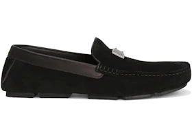 Dolce & Gabbana Leather Logo Loafers Black Split Calfskin