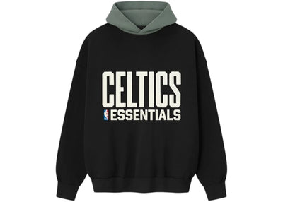 Fear of God Essentials Celtics Sport Hoodie Black/Balsam Green