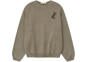 Fear of God Essentials Embroidered Waffle Crewneck Sweater Homestead Heather
