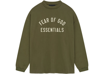 Fear of God Essentials Jersey Long Sleeve Tee Military