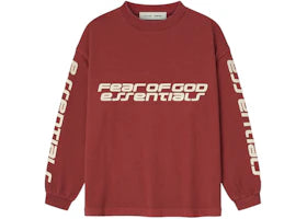 Fear of God Essentials Kids Classic Long Sleeve Tee Crimson