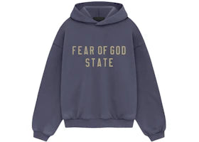 Fear of God Essentials Kids Heavy Fleece Hoodie Marine