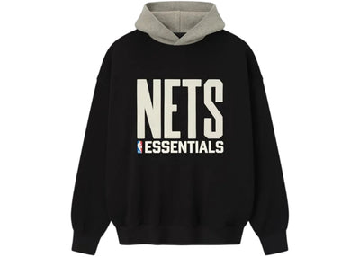 Fear of God Essentials Nets Sport Hoodie Black/Warm Heather