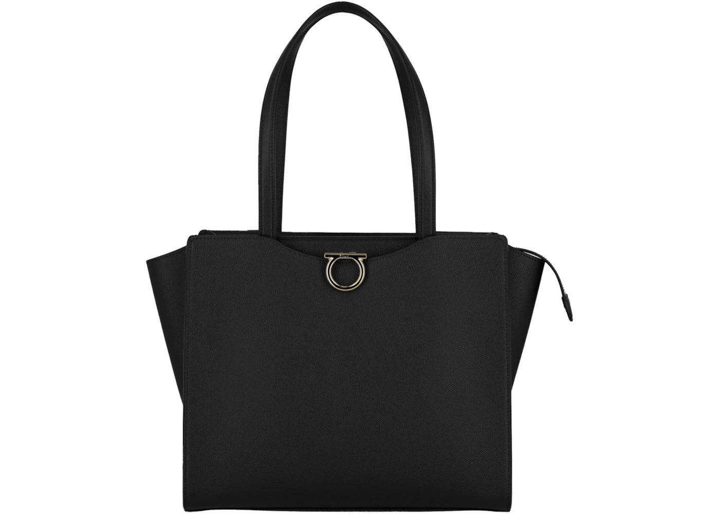 Ferragamo Gemini Leather Shoulder Bag Black