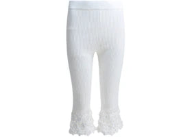 Ganni Woven Knit Leggings White