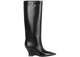 Givenchy Raven Tall Leather Wedge Boots Black (Women's)