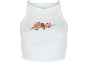 Givenchy Women's 4G and Rose Print Crop Top White