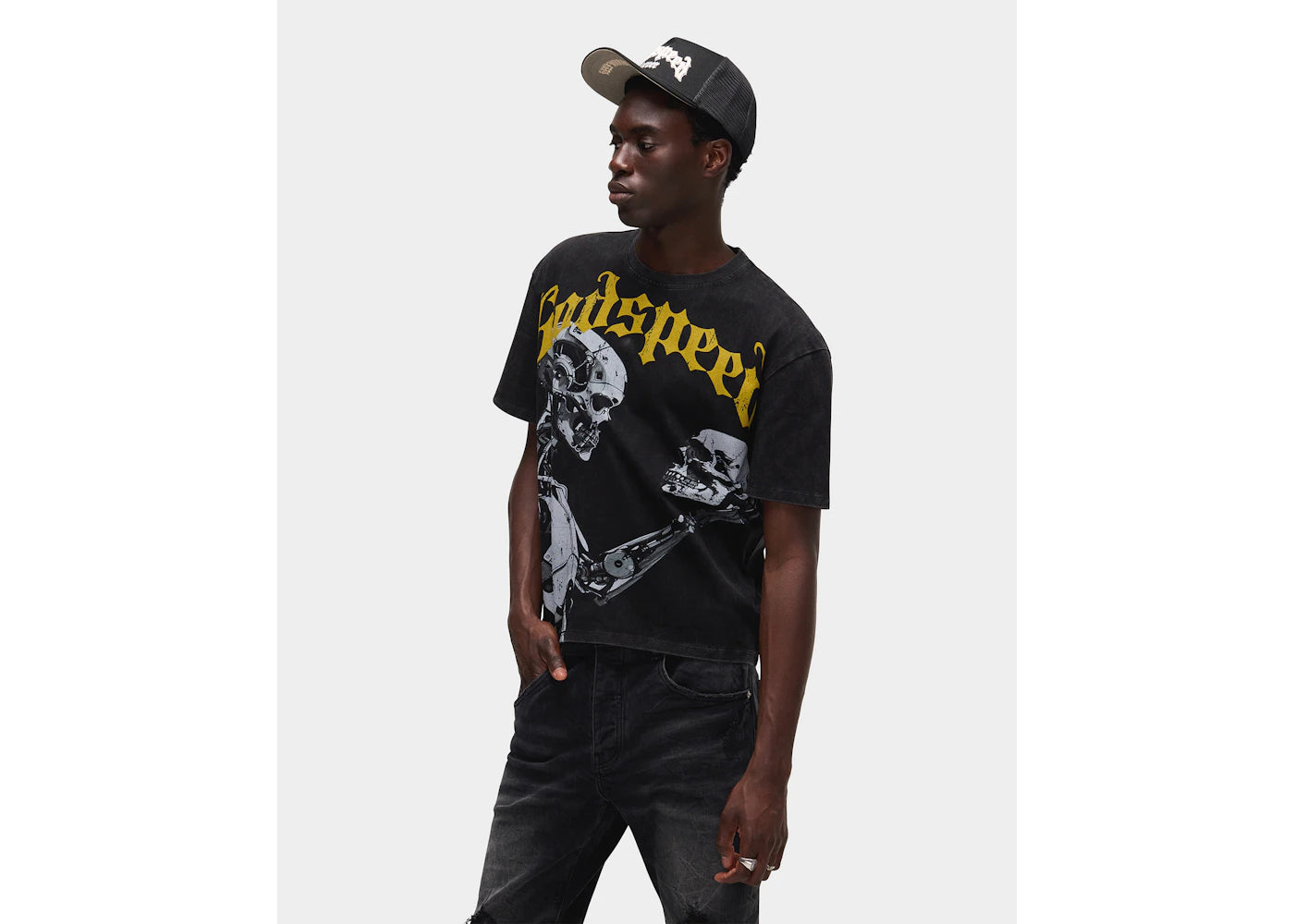 Godspeed Mankind vs AI III T-shirt Black/Yellow