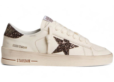 Golden Goose Stardan White Brown Glitter Star (Women's)