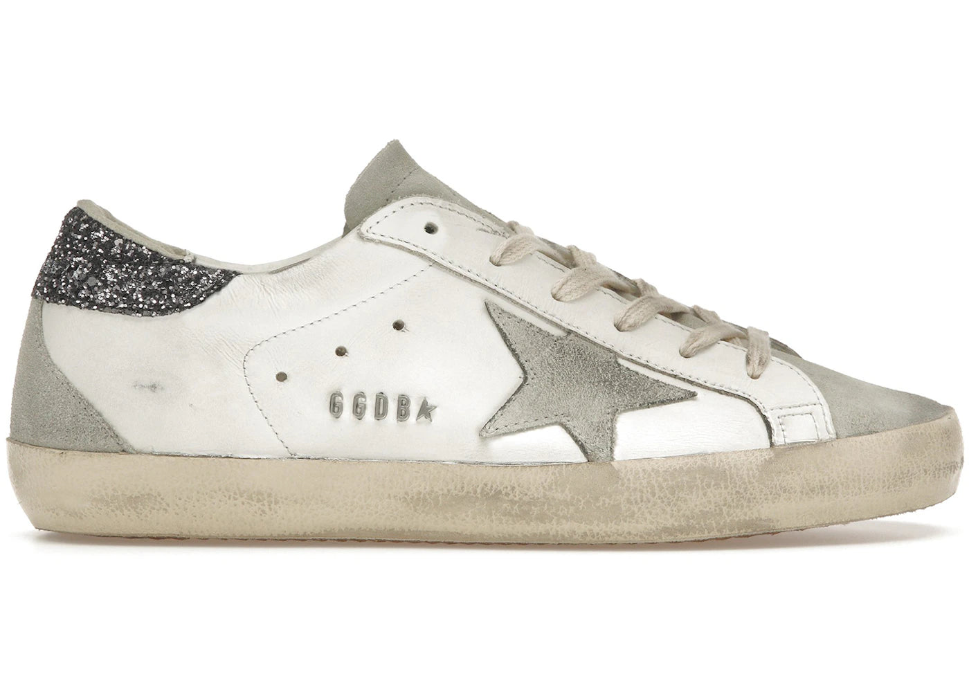 Golden Goose Super-Star White Dark Grey Glitter (Women's)