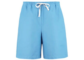 Gucci Ciel de Nuit Animal Taped Cotton Shorts Blue
