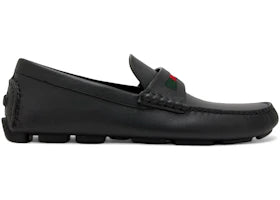 Gucci Driver Loafers Black Web Detail