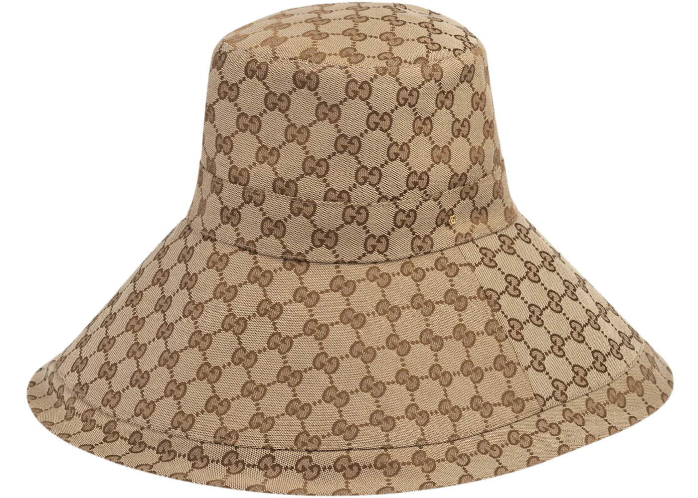Gucci GG Canvas Wide Brim Hat Beige/Ebony