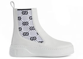 Gucci GG Jersey Chelsea Boots White (Women's)
