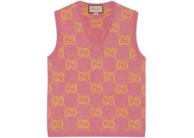 Gucci GG Knitted Wool Vest Pink/Yellow
