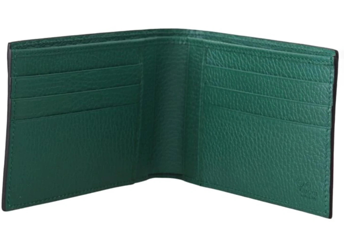 Gucci Interlocked GG Bifold Geldbörse mit 6 Kartenfächern, Schwarz/Grün