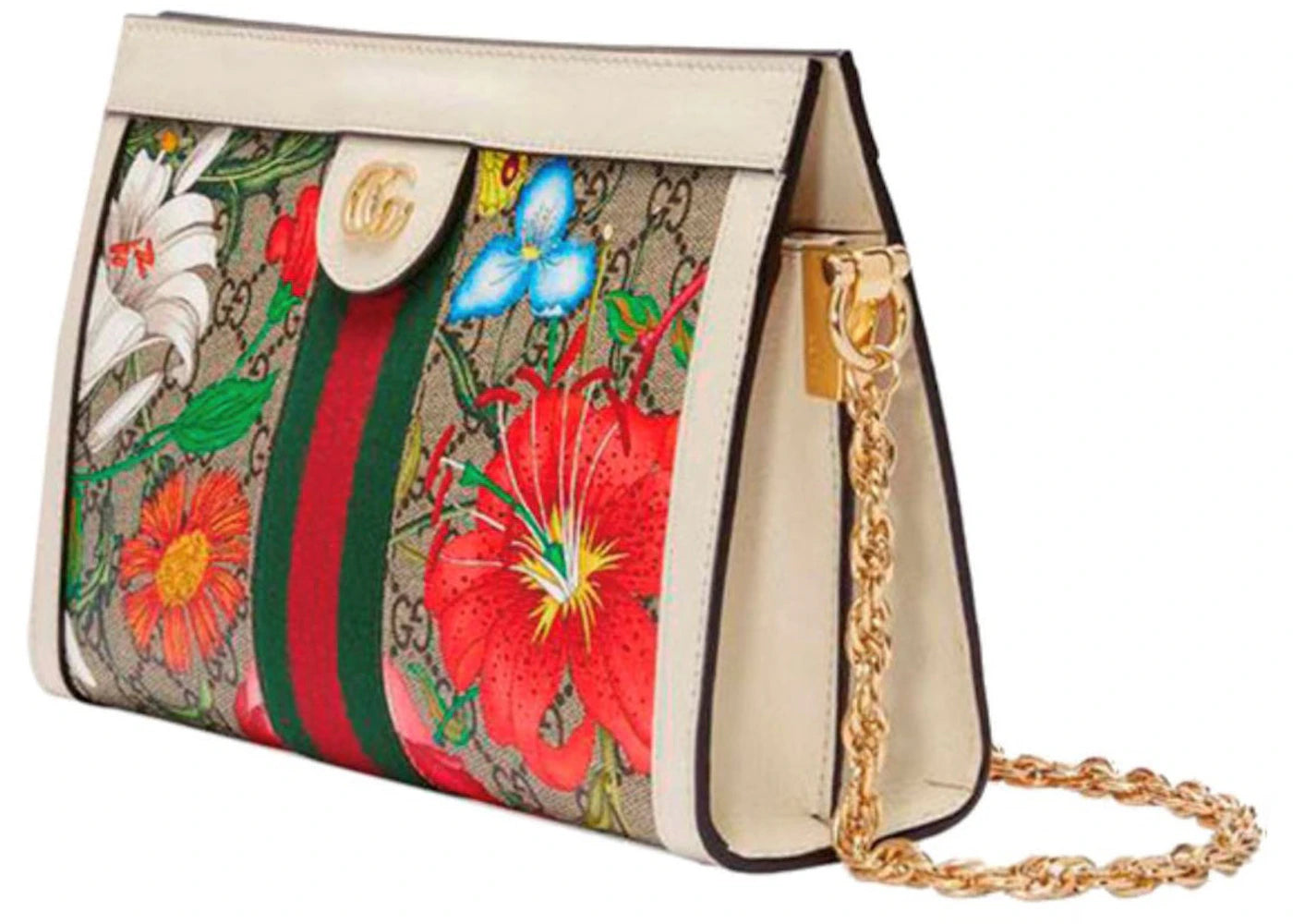 Gucci Ophidia GG Shoulder Bag Flora Ivory