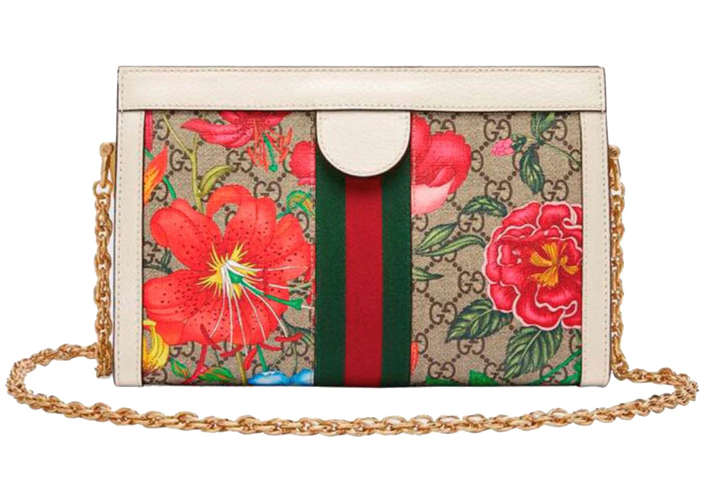 Gucci Ophidia GG Shoulder Bag Flora Ivory