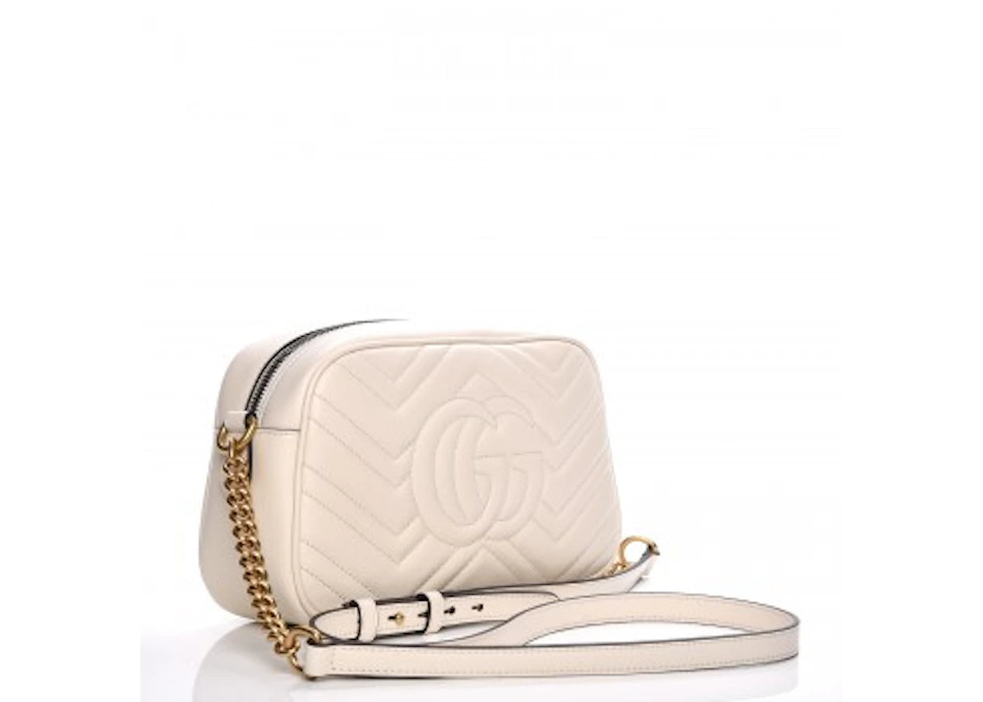 Gucci GG Marmont Kleine Matelassé-Schultertasche Weiß