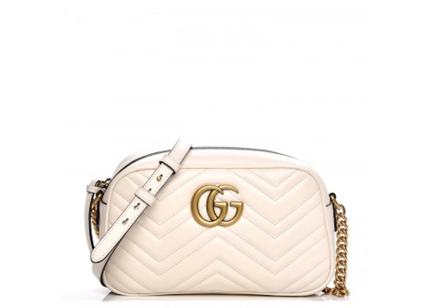 Gucci GG Marmont Kleine Matelassé-Schultertasche Weiß