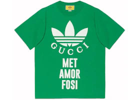 Gucci x Adidas Cotton Jersey T-Shirt Green