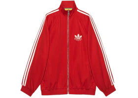 Gucci x adidas Cotton Jersey Zip Jacket Bright Red