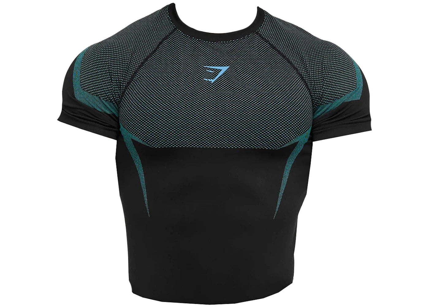 Gymshark Onyx 5.0 Seamless Muscle Fit T-shirt Black/Brand Blue | Re