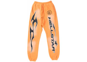 Hellstar Fire Orange Closed Elastic Bottom Sweatpants Orange Dye